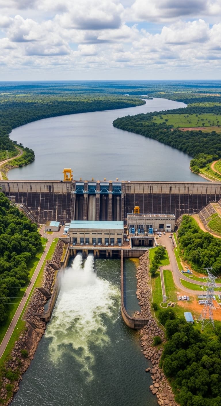 Hydroelectric dam engineers in control room in Africa