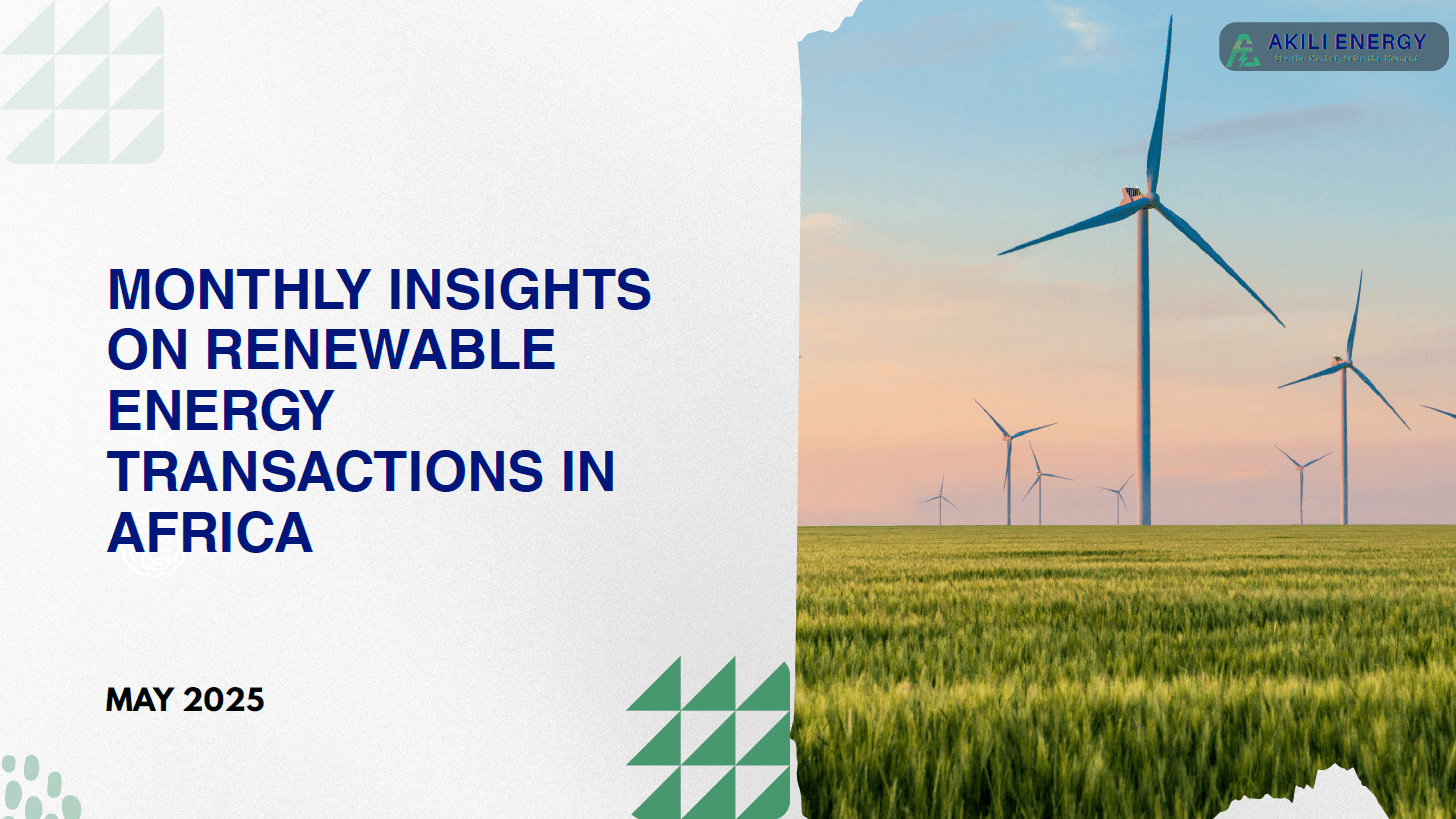 MONTHLY INSIGHTS ON RENEWABLE ENERGY TRANSACTIONS IN AFRICA report cover